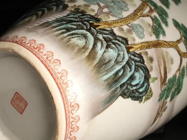 粉彩 色絵 Yahoo!オークション BR2833-中国美術 景徳鎮窯 花鳥漢詩文
