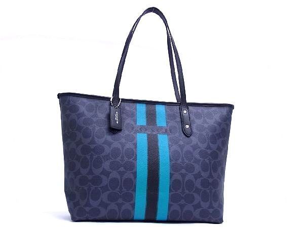 1円 □美品□ COACH コーチ F38405 シグネチャー PVC×レザー