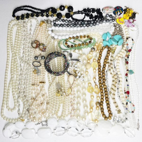 【人気】アクセサリー まとめ 総重量 1，130g ネックレス ブレスレット ブローチ 天然石 パール パワーストーン 卸 レディース/CY63-9