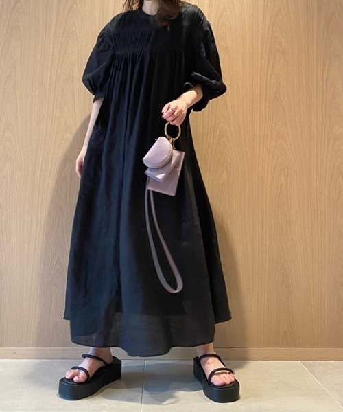 お得，正規品 大草直子さん着 ミラオーウェン ピンタックリネンドレス ワンピース Mila Owen(ワンピース)｜売買されたオークション情報、yahooの商品情報をアーカイブ公開 - オークファン 女性用