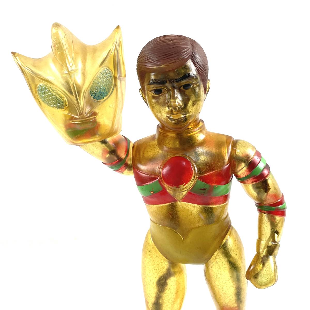 ブルマァク トリプルファイター ソフビ 面取れ クリア 高さ32cm 当時物  