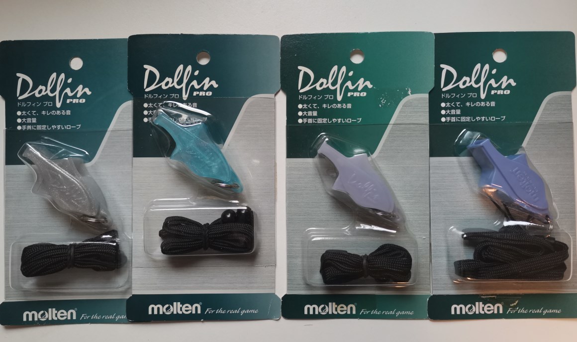 モルテン製レアホイッスル新品未使用4個セット　Dolfin PRO ドルフィンプロホイッスル WDFPSL WDFPSB WDFPPW WDFPPC molten正規品