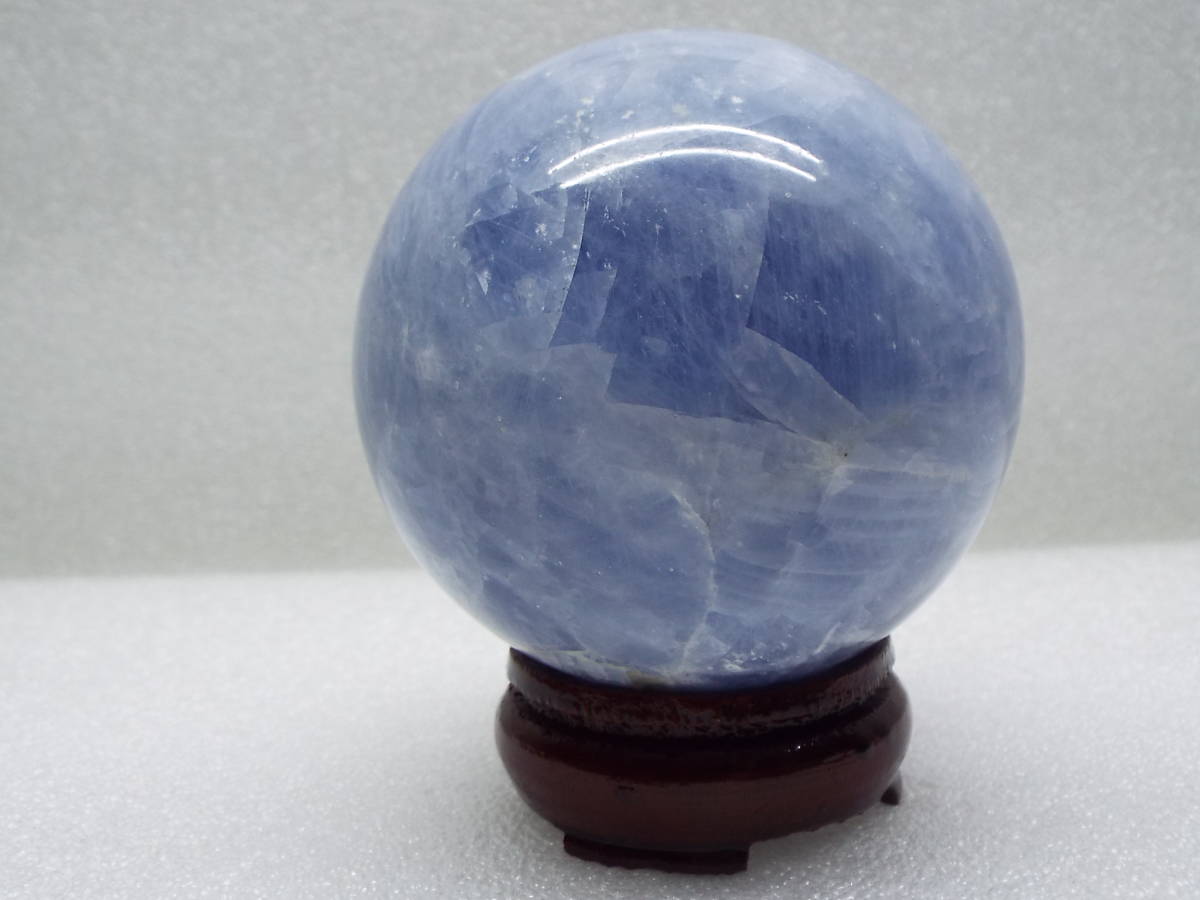 ブルーカルサイト スフィア 丸玉 大玉 約86mm 青 天然石 ブルーカル