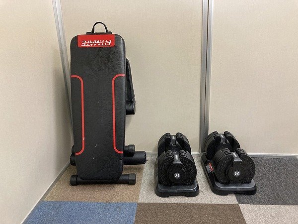 TKE83152KDR HAIGE 可変式ダンベル 20kg ペア / FITMATE インクラインベンチ セット 発送不可 東京都小平市