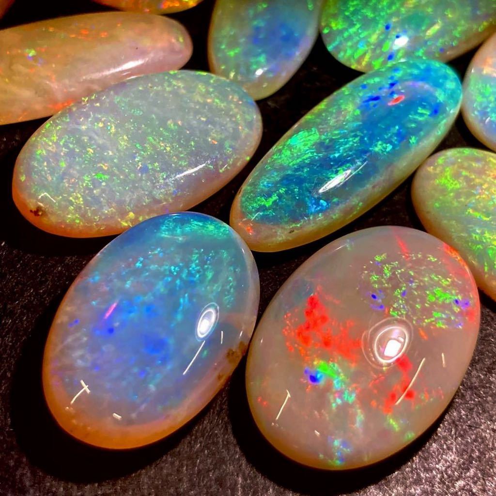 遊色効果抜群!!［天然オパール19点おまとめ100ct］U ルース 裸石 