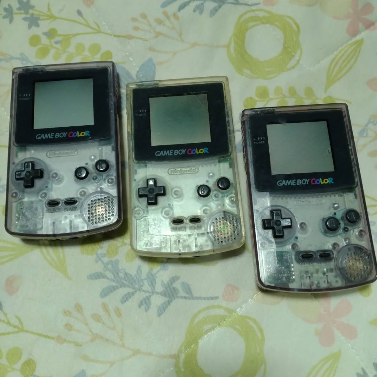 ★中古品　ゲームボーイカラー本体　3台　スケルトン　まとめ　セット　ジャンク ★