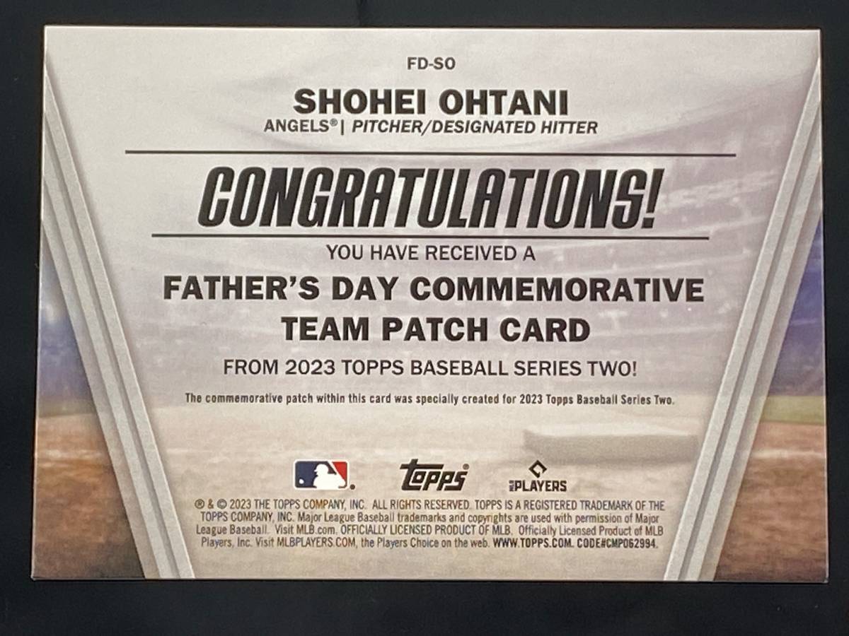 2023 Topps Series 2 大谷翔平 父の日カラー チームロゴ パッチカード