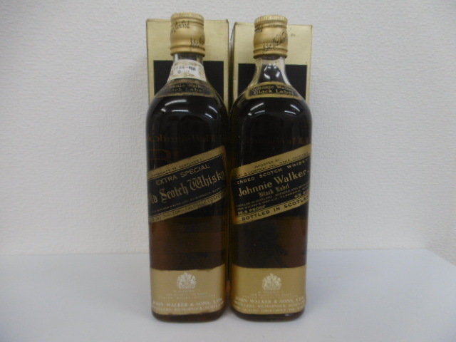 ☆未開栓ジョニーウォーカー Black Label 12年 750ml 2本 1円～未開栓 古酒☆ジョニーウォーカー ブラックラベル 2本セット