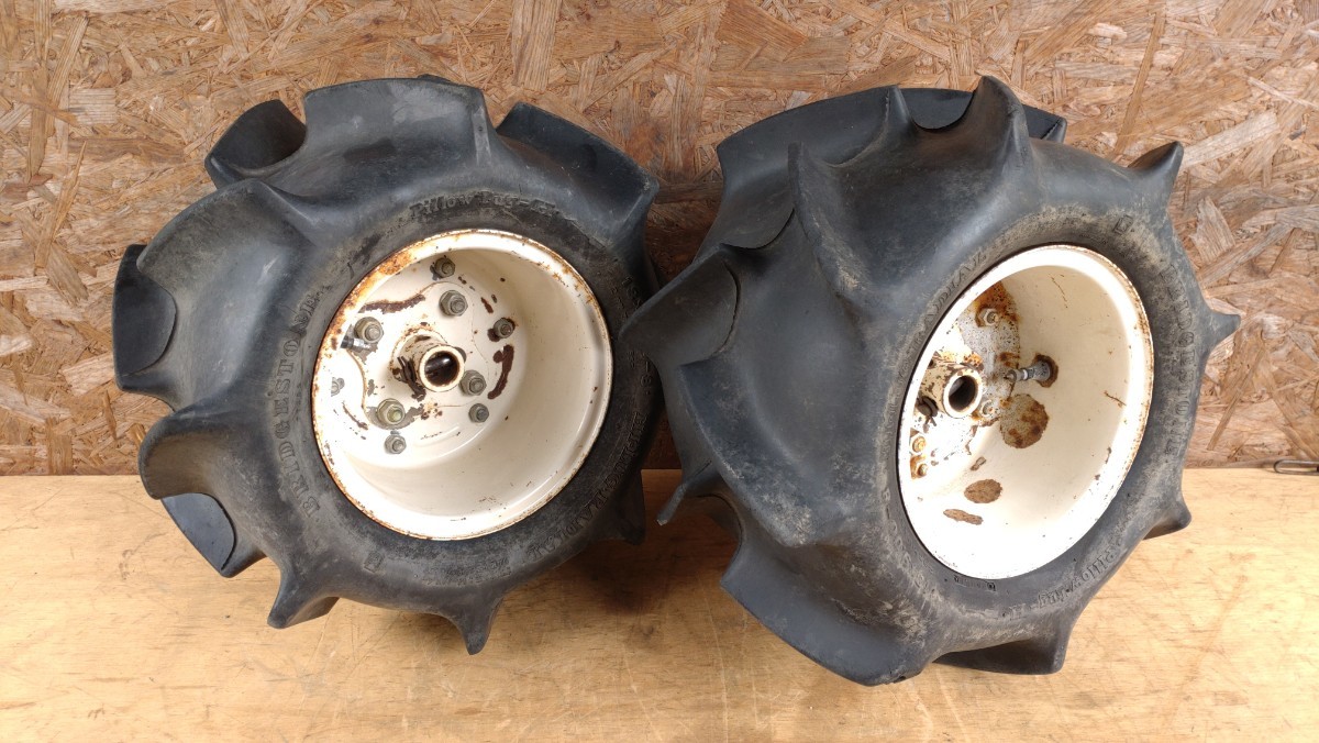 農用 タイヤ 2本 ホイール付き 18×9.00-8 丸軸 ブリヂストン 
