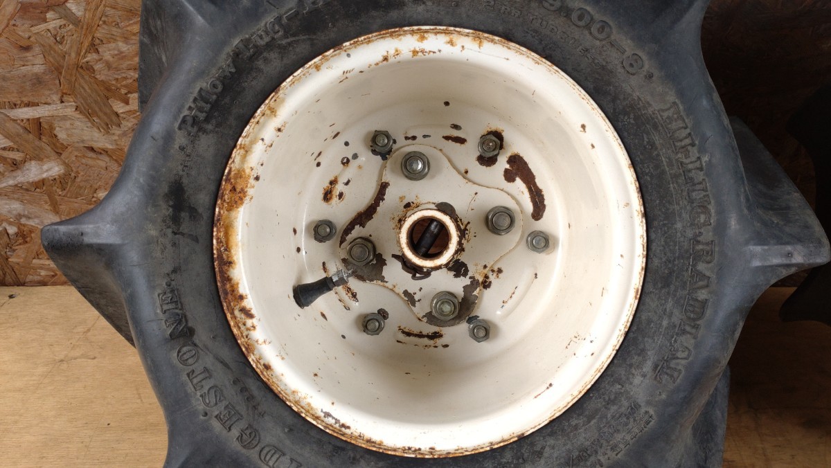 農用 タイヤ 2本 ホイール付き 18×9.00-8 丸軸 ブリヂストン 