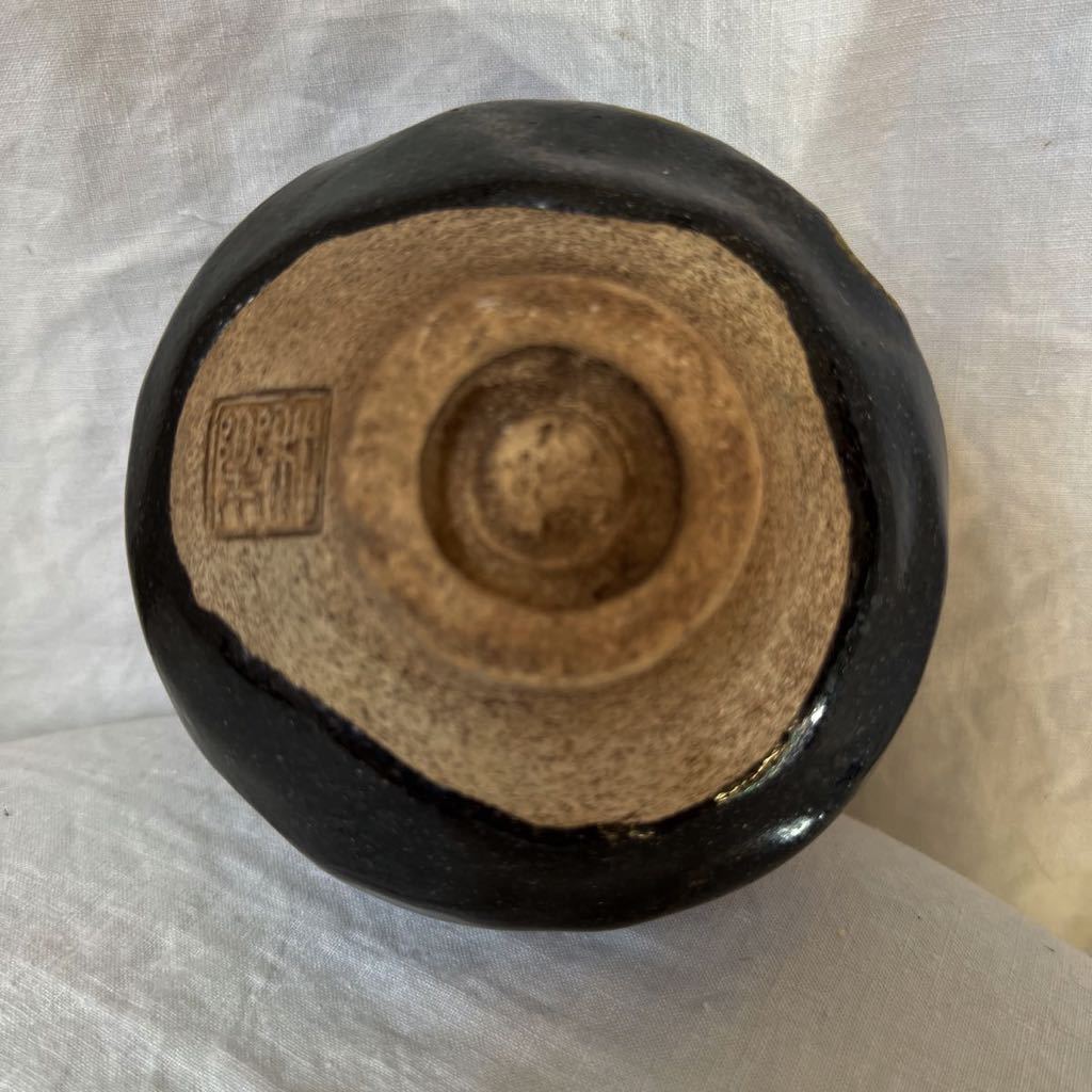 佐々木松楽 高橋悦道 銘 黒楽茶碗 楽焼 楽茶碗 / 正覚山明星寺前大徳 茶道具 吉祥 佐々木松楽 黒楽茶碗 佐々木松楽造