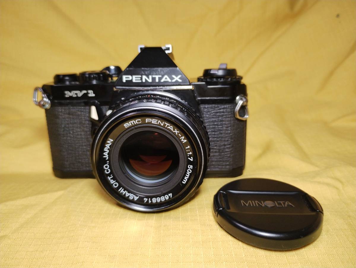【実写・メンテナンス済み】ペンタックス MV1＋SMC PENTAX-M 1:1.7 50ｍｍフィルムカメラ（SN 1622932）