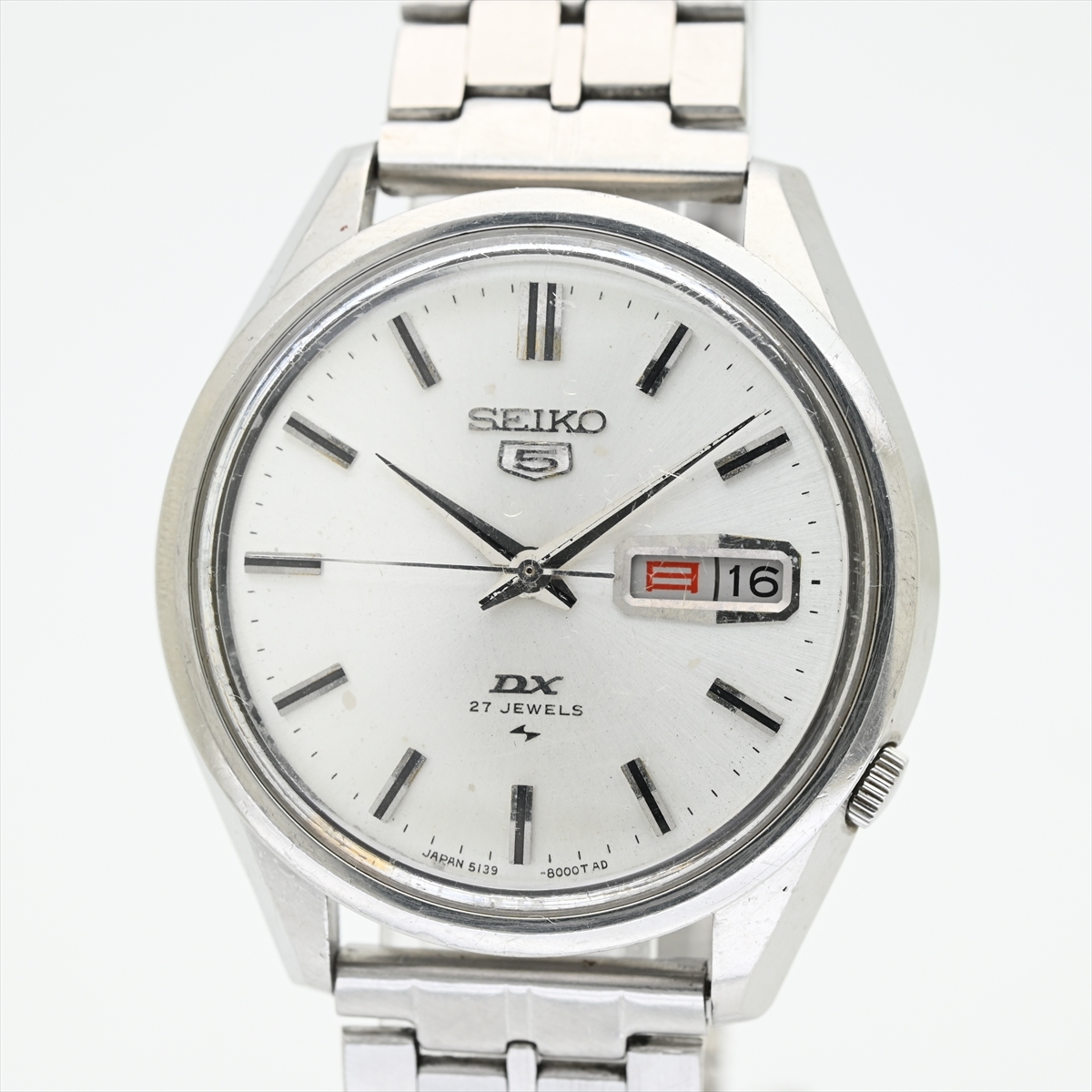 稼働品　SEIKO　セイコー5　5139-8000　自動巻き時計　シルバー金具 セイコー ファイブ 5 DX○1968年製造 5139-8000 自動巻き メンズ腕時計
