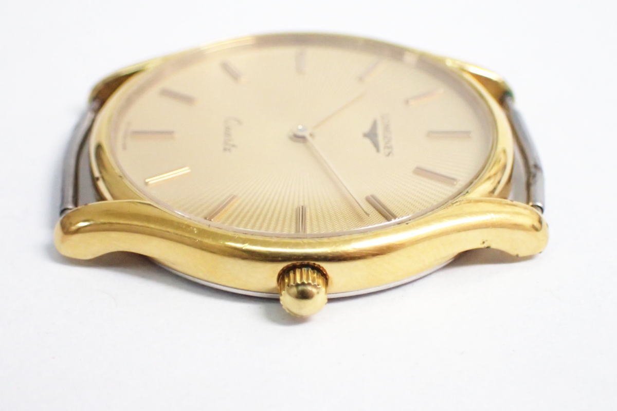 LONGINES】 稼働品 ロンジン クォーツ 腕時計 竜頭不良 ケース付 Yahoo