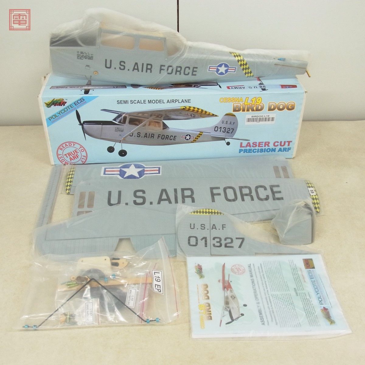 未組立 VMAR セスナ L19 バードドッグ USAF EP ARFキット グレー 全長87cm/ウィングスパン125cm RC 飛行機 ラジコン BIRD DOG CESSNA【40