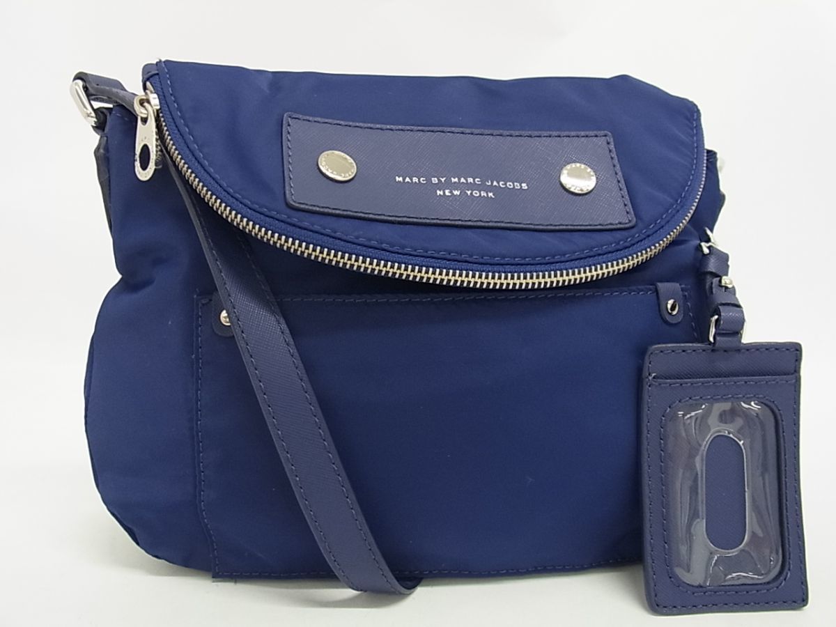 1円 ■極美品■ MARC BY MARC JACOBS マークバイマークジェイコブス ナイロン パスケース付き クロスボディ ショルダーバッグ AN8058