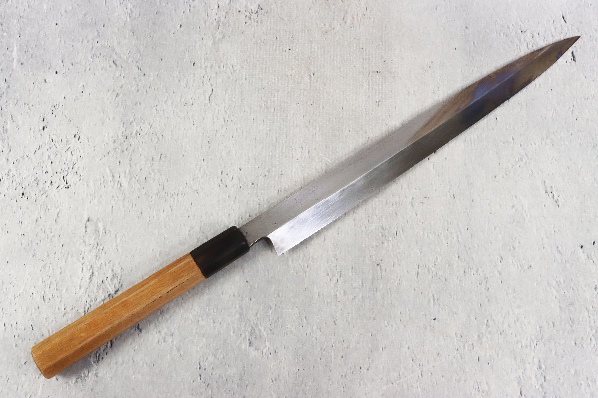 包丁 源泰邦 てつ 青鋼 本焼 全長：約41.2cm 刃長：約27cm 刃渡り：約