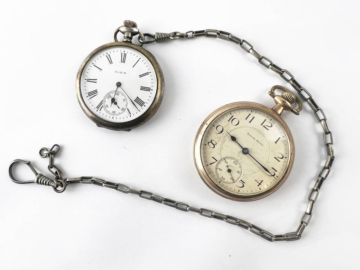 サウスベンド South Bend エルジン ELGIN 手巻き 懐中時計 銀無垢 