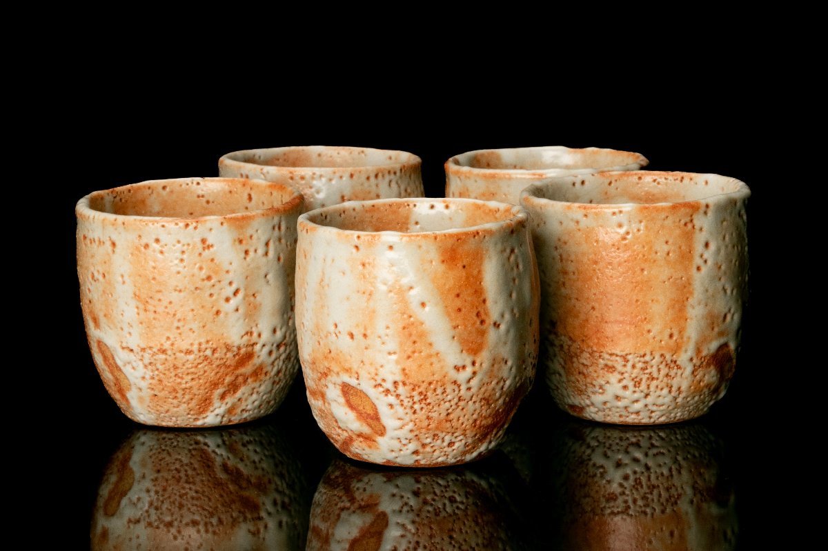 人間国宝 加藤孝造 志野湯呑 本物保証！ 人間国宝 加藤孝造作 志野湯呑