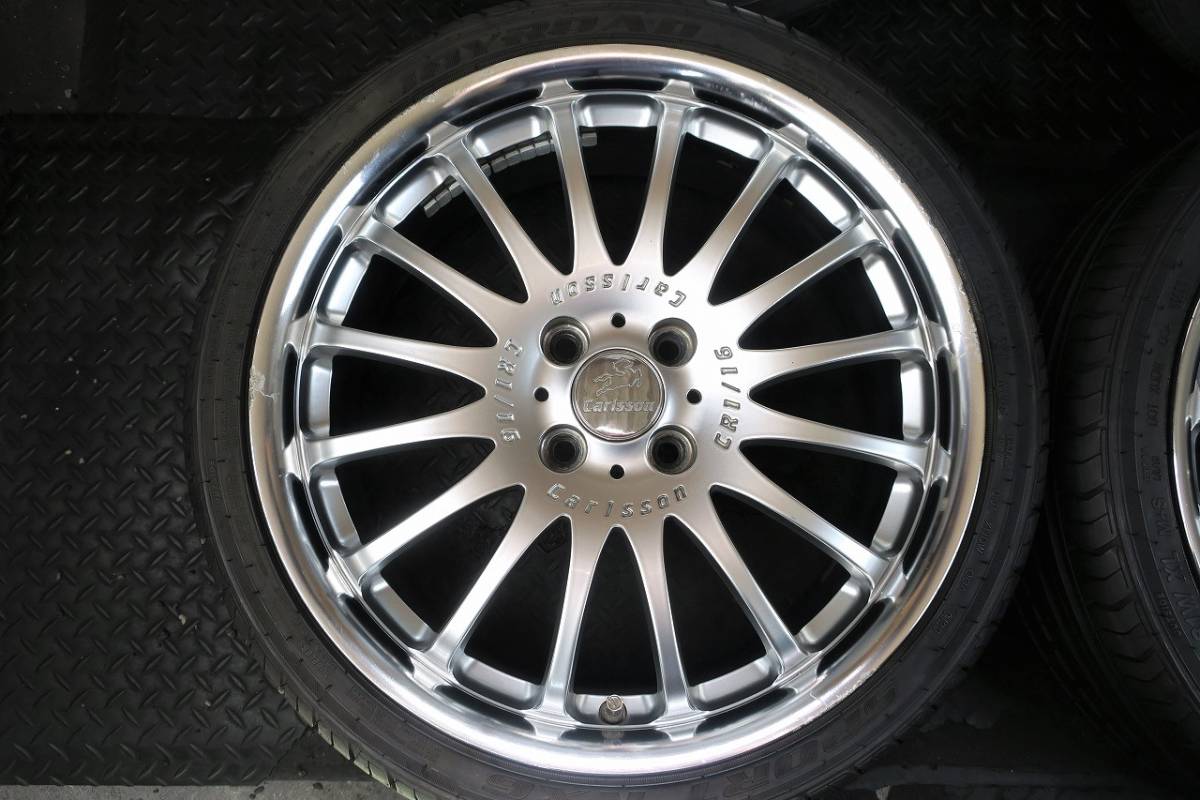 大人気 カールソン CR 1/16 17×7J +50 PCD100/4H バリ山 195/40R17 