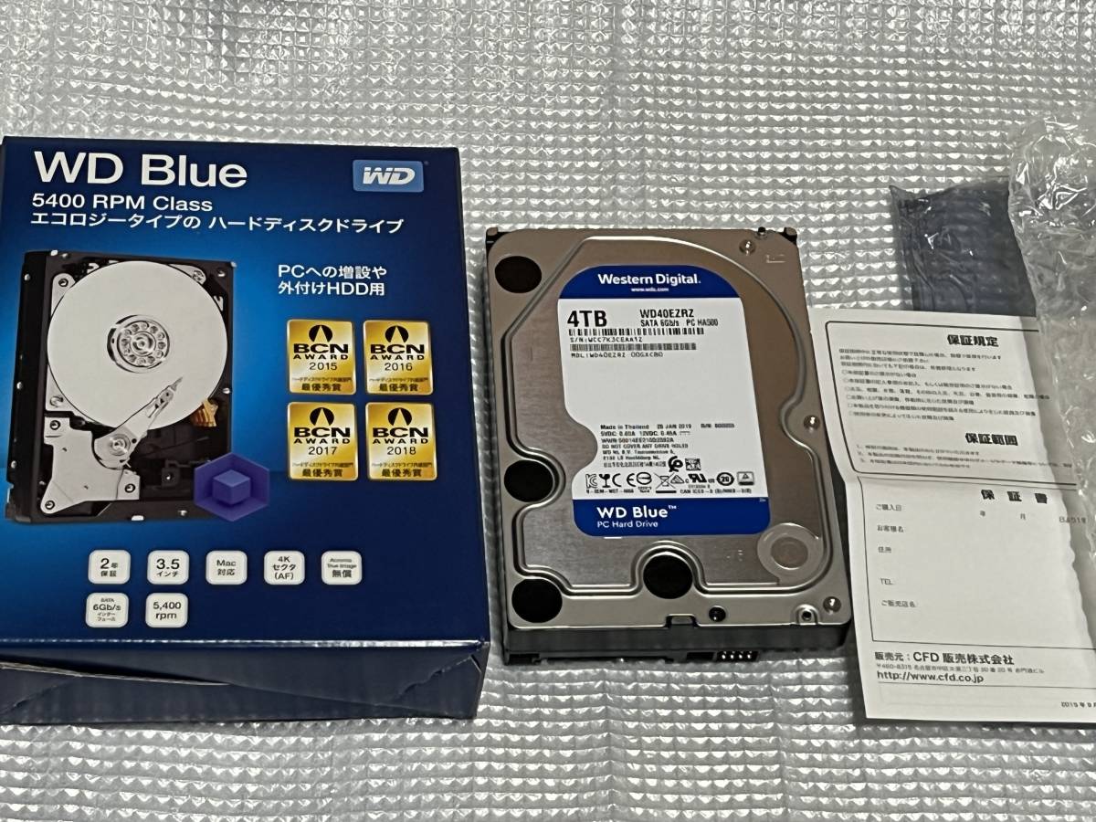 Western Digital WD Blue 4TB WD40EZRZ-RT2 3.5インチ HDD ①