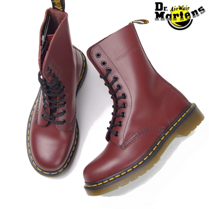 【未使用・定番】定価2.8万 Dr.Martens ドクターマーチン《10EYELET BOOTS》1490 レディース 10ホール ブーツ UK4 23 チェリーレッド