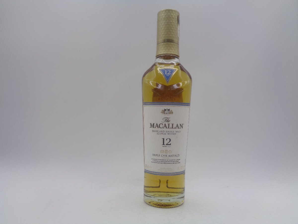 ハーフ THE MACALLAN ザ マッカラン 12年 トリプルカスク ハイランド シングルモルト ウイスキー 未開栓 古酒 350ml 40% X227238