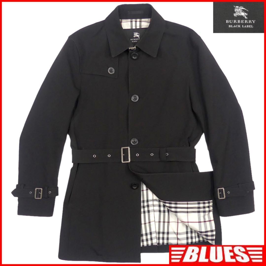 美品　バーバリーブラックレーベル　メンズ　ステンカラーコート　ノバチェック　M 即決☆BURBERRY BLACK LABEL☆メンズM ステンカラーコート バーバリー