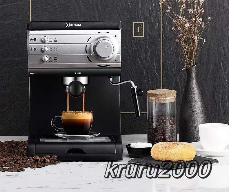 特売！品質保証★ 高圧蒸気半自動エスプレッソコーヒーマシン 家庭用 業務用 ミルクバブルコーヒーメーカー P128