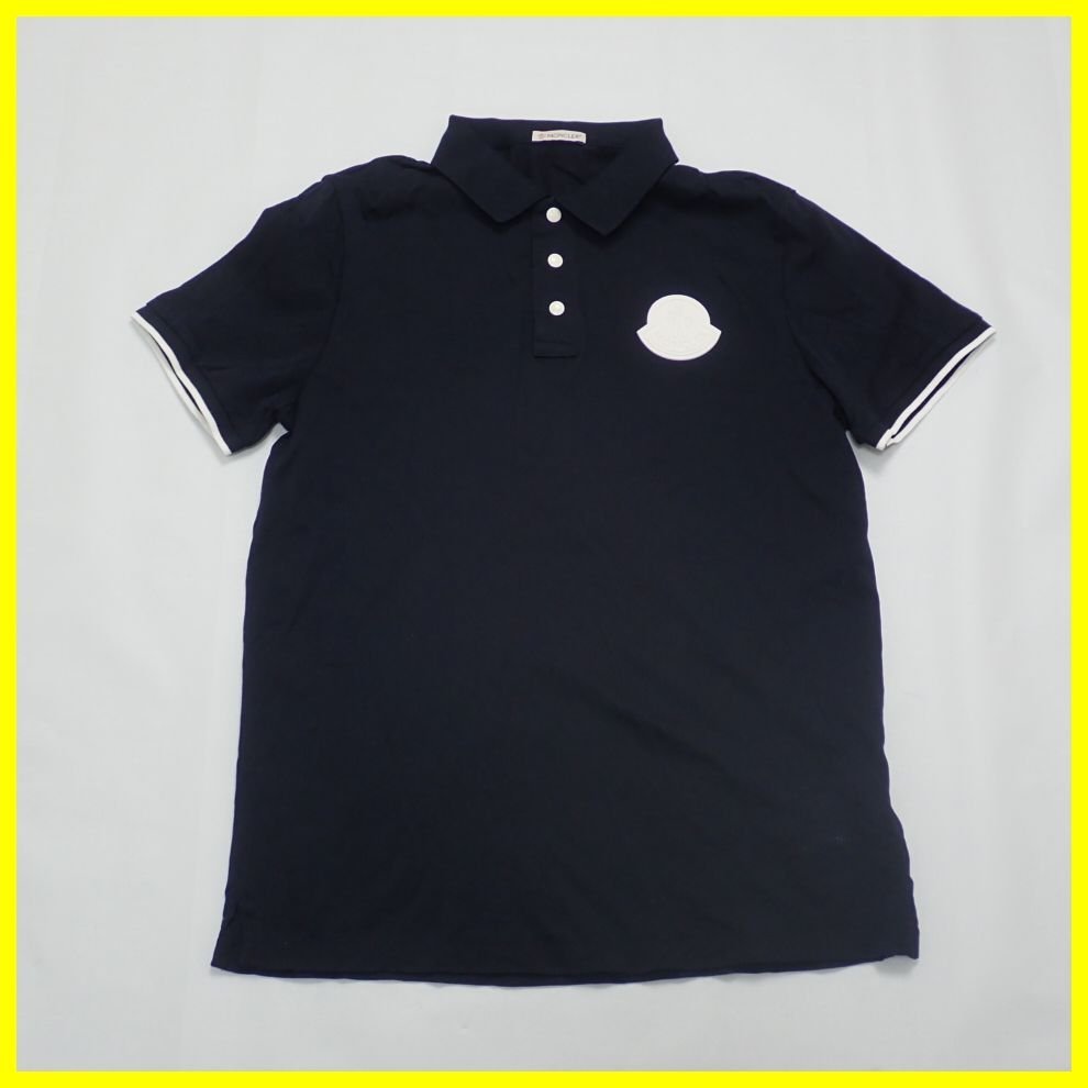 ☆美品 MONCLER/モンクレール 半袖 ポロシャツ メンズM/ダークネイビー 