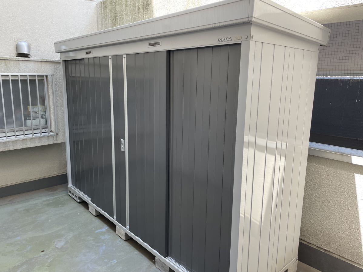 【埼玉・綺麗・解体済】イナバ物置 横315×高207×奥行109cm NXN-29S ネクスタ 2020年製 倉庫 横長タイプ 収納庫 DIY NEXTA 鍵説明書あり