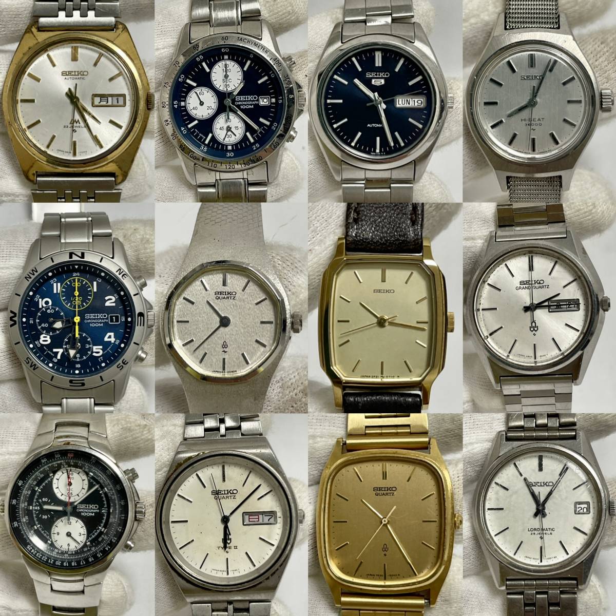 【1円スタート】SEIKO 12本まとめ売り 5606-7000 23石 自動巻き 1944-0012 手巻き 7S26-0440 自動巻き 8223-7010 