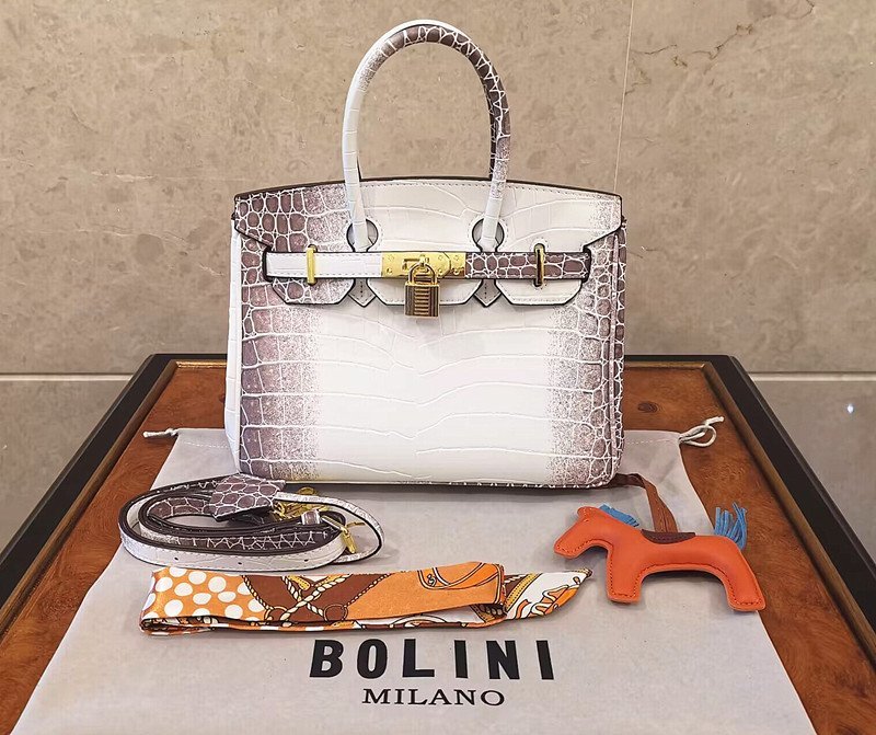 最上級逸品28万◇イタリア・ミラノ発*BOLINI 最上級牛革・クロコダイル