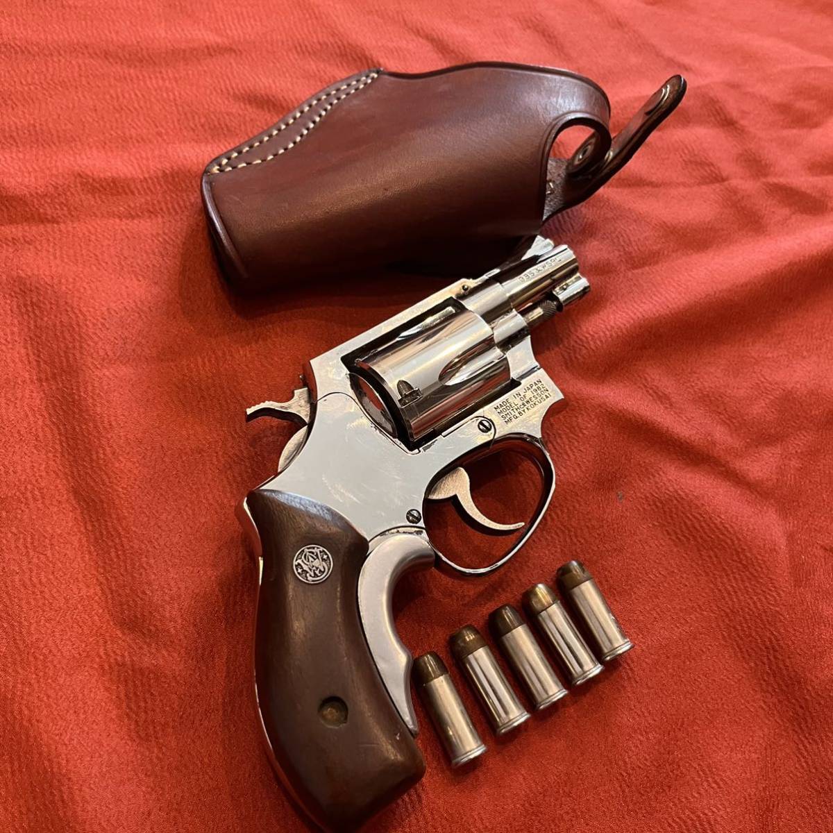 【希少】コクサイ　M36 シルバー　モデルガン 木製グリップ　グリップアダプター　ホルスター　付き　S&W PYTHON 