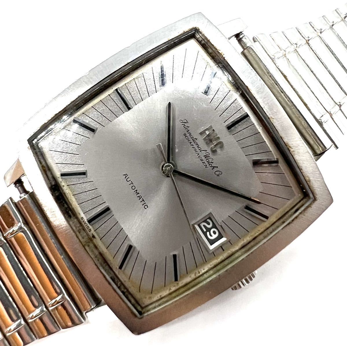 稼働 IWC AT/自動巻 シャフハウゼン デイト アンティーク スクエア 
