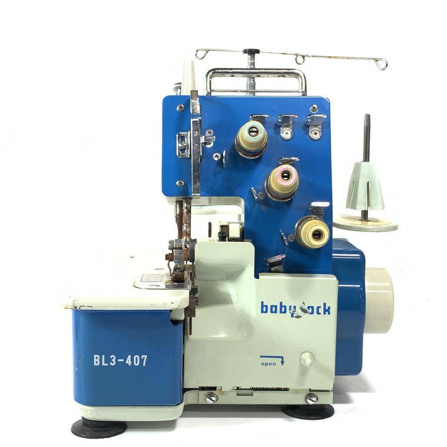 ベビーロック　1本針3本糸縁かがりミシン　BL3-407 ライト付き baby lock ジューキ ベビーロック BL3-407 ロックミシン＊現状品