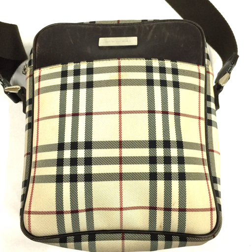 バーバリー　ショルダーバッグ　ノバチェック　ブラック　ベージュ ノバチェック BURBERRY バーバリー ショルダーバッグ キャンバス