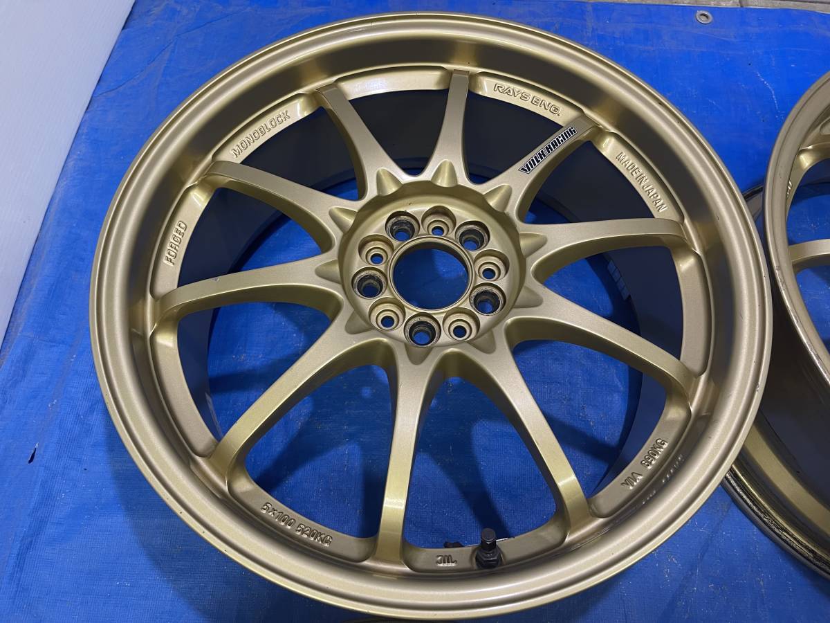 □美品CE28鍛造(希少ゴールド)RAYS18_7.5J+47_100/5トヨタ86スバルBRZ 