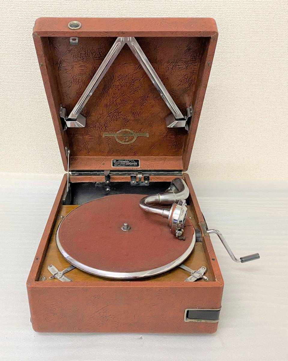 ★☆Colombia コロンビア ポータブル型 蓄音機 G-207-A アンティーク ヴィンテージ 昭和レトロ☆★
