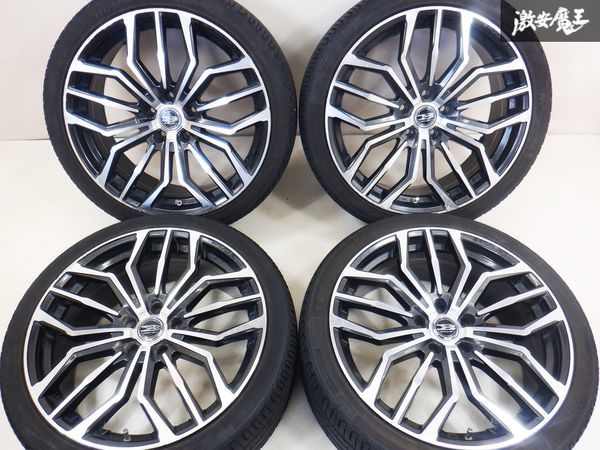 BROCHEN DS255 19インチ 8J +35 PCD 114.3 5穴 5H 2021年製 タイヤ付き 4本 クラウン セルシオ マークX フーガ シーマ 等に 即納 棚13B