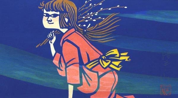 真作】【WISH】滝平二郎「少女」木版画 直筆サイン 〇切絵の第一 真作】【WISH】滝平二郎「少女」木版画 直筆サイン 〇切絵の第一