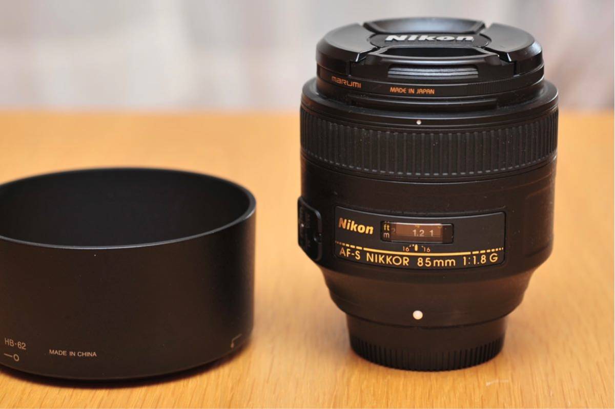 美品 Nikon ニコン AF-S NIKKOR 85mm f/1.8G フィルター付