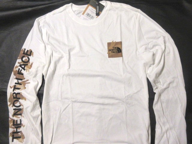 本物正規◇ノースフェイス◇長袖Tシャツ ボックスロゴ LUNAR□M□白