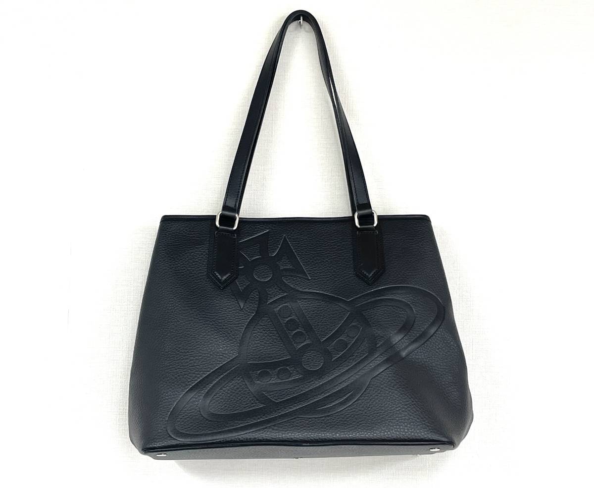 【美品】Vivienne Westwood ヴィヴィアンウエストウッド ハミルトン トートバッグ ショルダーバッグ メンズ レザー ブラック
