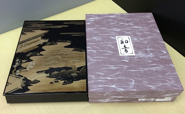 アンティークコレクション ZJ5681【箱付き】☆面取文庫 A-4 初音 1243 文箱 蒔絵 漆器 工芸品