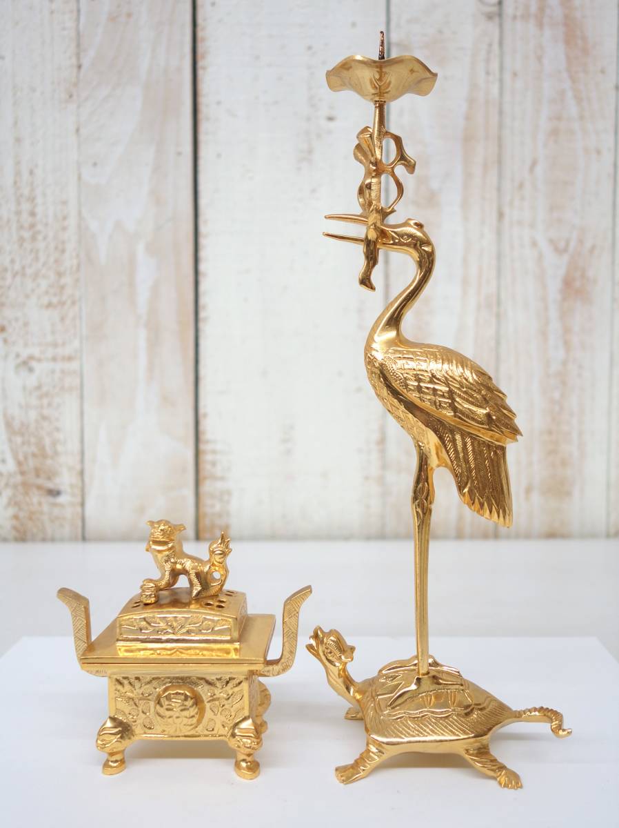 伝統工芸 ＊鶴亀燭台 御東用仏具 Yahoo!オークション 工芸美術 高級