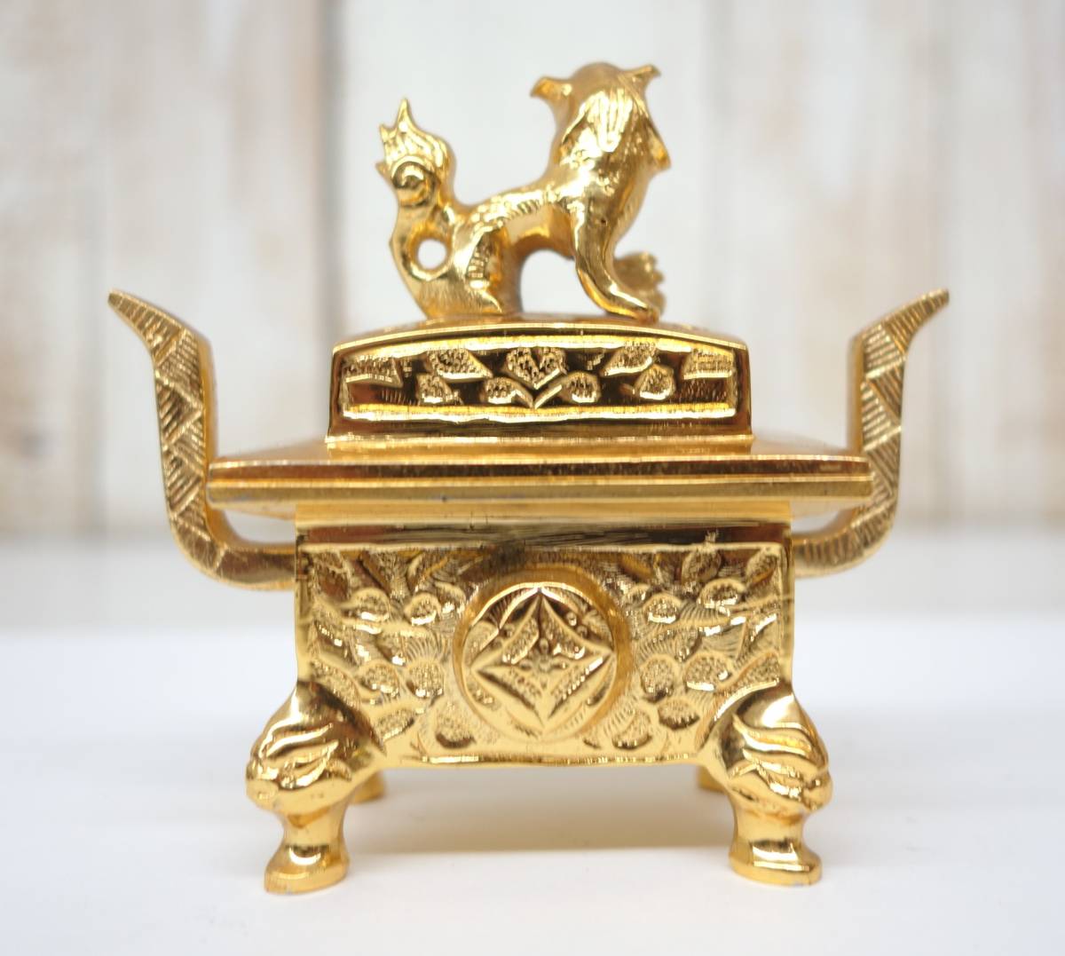 【美品】仏教美術　本金メッキ　鶴　亀　燭台　銅製　置物　インテリア　工芸品 伝統工芸 ＊鶴亀燭台 御東用仏具 Yahoo!オークション 工芸美術 高級