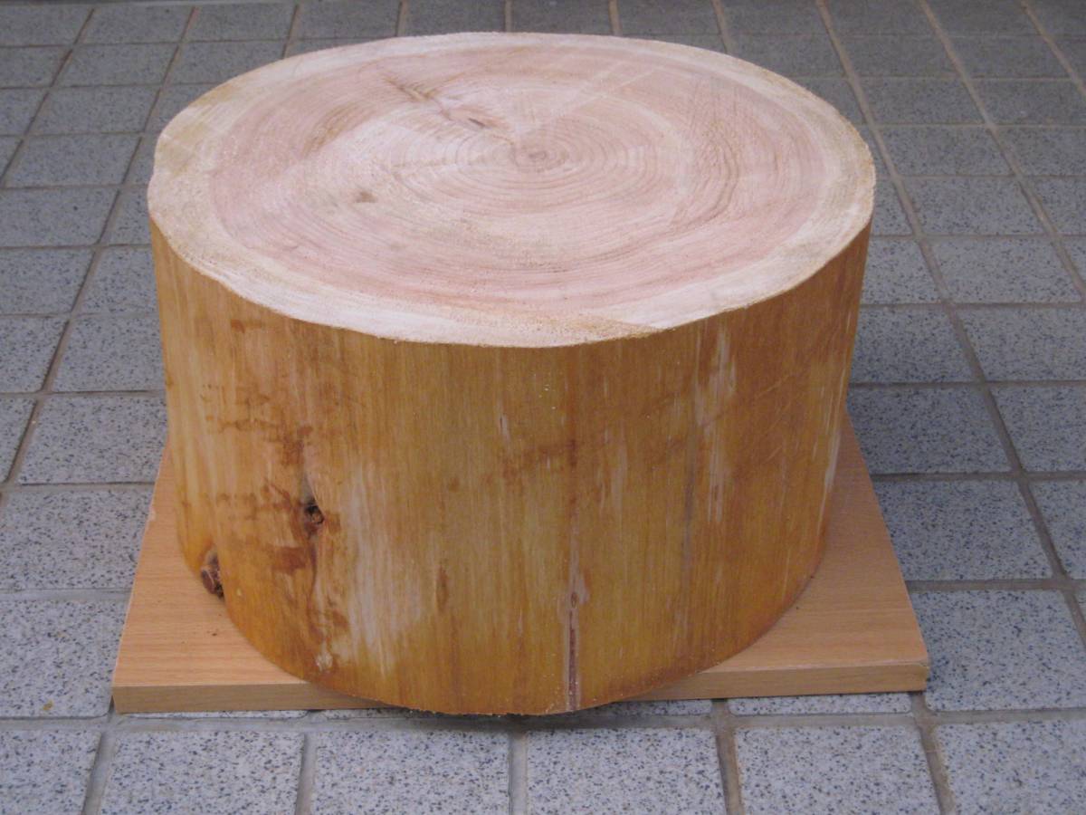 TP98 ひのき 直径34～35cm×高さ20cm 丸太椅子 飾り台 インテリア ディスプレイ 薪割り台 作業台 アウトドア ガーデニング 彫刻 DIY