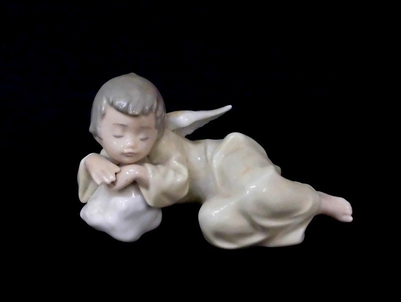 1円スタート フィギュリン LLADRO リヤドロ ＃5728 夢見る天使 子供 