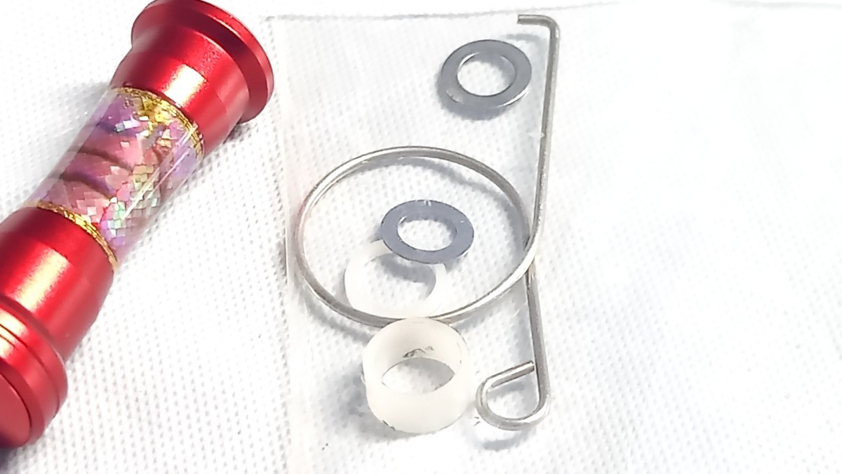 希少　ZPI アバロン　レッド　管548c　ハンドルノブ　シマノA ダイワS 　美品　マシンカットアルミノブ